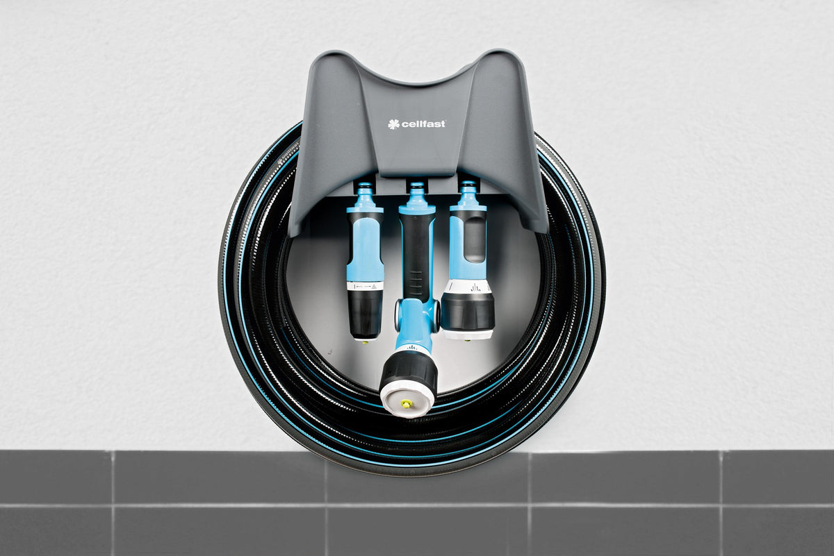 CELLFAST Schlauchhalter Wand Halterung Schlauchaufhängung Gartenschlauch Aufhänger Wasserschlauchhalter 25/30 m