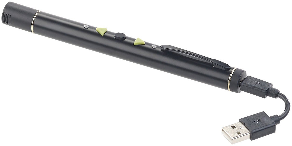 Laserpointer grün: Multimedia-Presenter mit grünem Laser-Pointer, Akku, 2,4-GHz-Funk (Laserpointer stark, PC Fernbedienung, läserpointer)