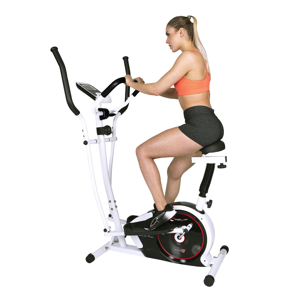 Christopeit Crosstrainer – 2-in-1 Cross- & Heimtrainer mit 7 kg Magnet-Bremse & 8 Widerstandsstufen – Leises Training, LCD-Display, Puls-Sensoren & Tablet-Halterung – Gelenkschonend