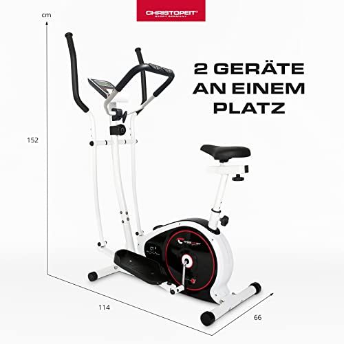 Christopeit Crosstrainer – 2-in-1 Cross- & Heimtrainer mit 7 kg Magnet-Bremse & 8 Widerstandsstufen – Leises Training, LCD-Display, Puls-Sensoren & Tablet-Halterung – Gelenkschonend