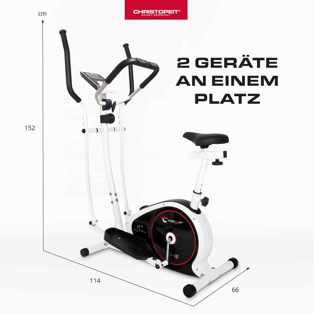 Christopeit Crosstrainer – 2-in-1 Cross- & Heimtrainer mit 7 kg Magnet-Bremse & 8 Widerstandsstufen – Leises Training, LCD-Display, Puls-Sensoren & Tablet-Halterung – Gelenkschonend