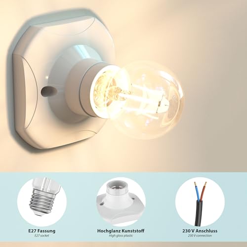 ledscom.de Deckenleuchte/Lampenfassung ELEKTRA, weiß, 1x E27 max. 60W