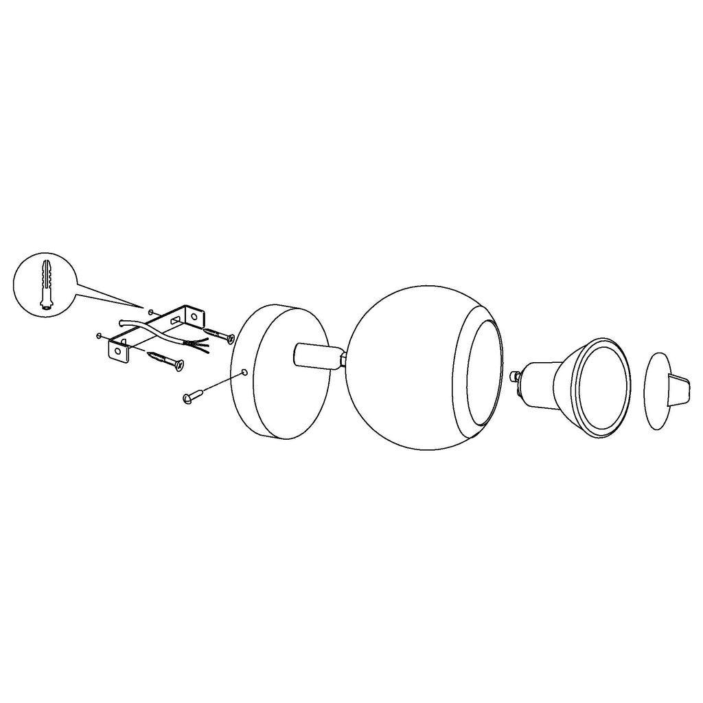 EGLO LED Wandlampe Bimeda, Wandleuchte Wandstrahler