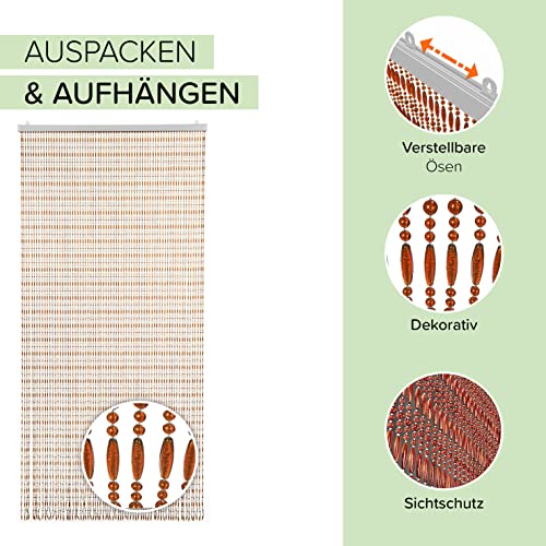 Kobolo Türvorhang Amber Perlenvorhang Dekovorhang rechteckig 90x200 cm
