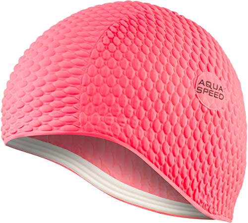 Aqua Speed Badekappe | Damen | Bademütze Aqua Fitness | auch für Lange Haare | Latex Bombastic & Tic TOC