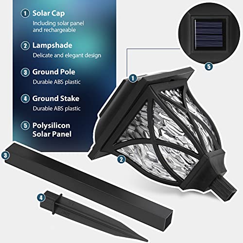 GIGALUMI Solarlampen für außen, 6 Stück LED Solar Gartenleuchten, solarbetriebene Lichter für Garten, Terrasse, Balkon, Landschaft, Gehweg, Pfad (Warmweiß)
