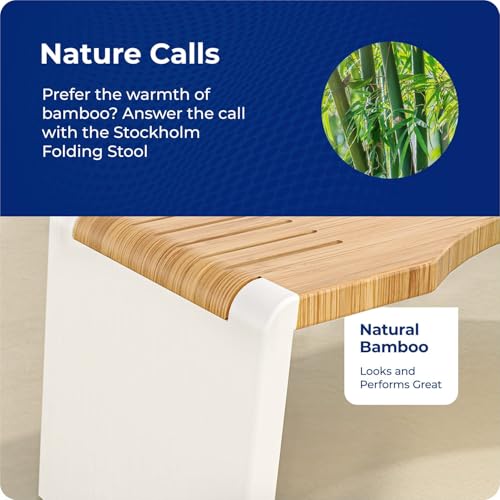 Squatty Potty Stockholm Falten Bambus Toilette Hocker, 7-Zoll Collapsible, Braun und Weiß