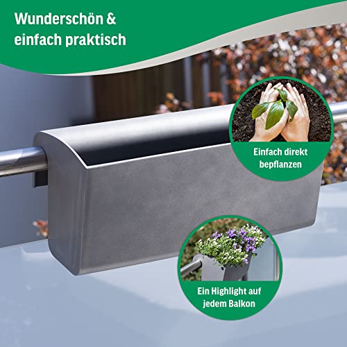 VIVANNO Balkonkasten 80 cm mit Halterung & Bewässerung BALKONA Classico