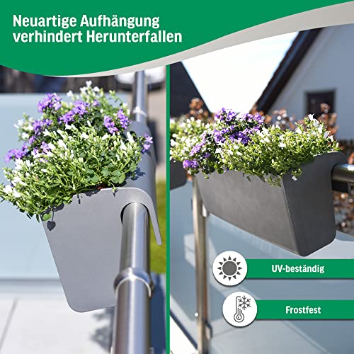 VIVANNO Balkonkasten 80 cm mit Halterung & Bewässerung BALKONA Classico