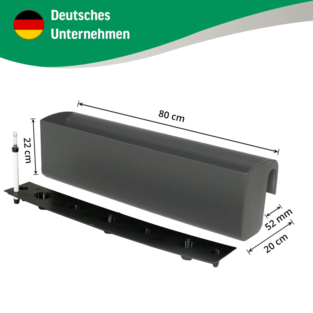 VIVANNO Balkonkasten 80 cm mit Halterung & Bewässerung BALKONA Classico