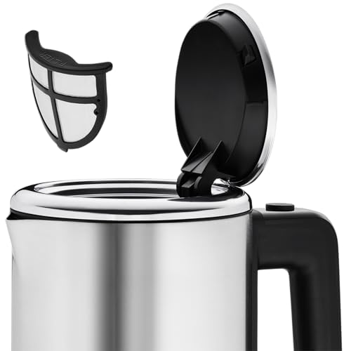 WMF Küchenminis Mini Reise-Wasserkocher Edelstahl 0,8l, elektrischer Wasserkocher mit Kalkfilter, 1800 W, kleiner Teekocher, edelstahl matt