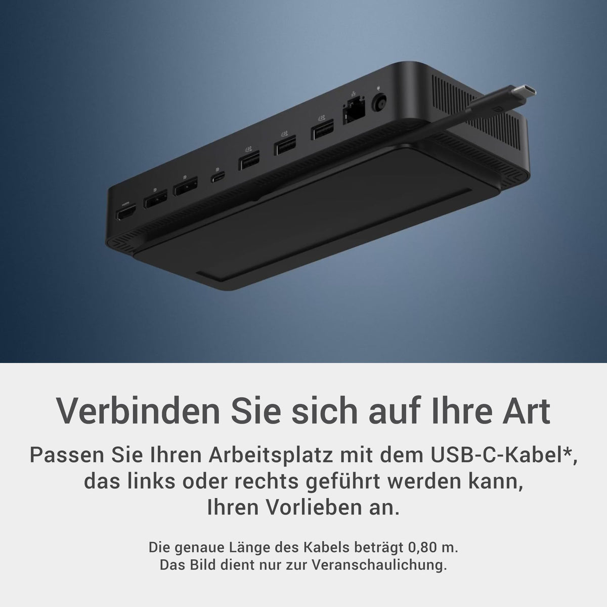 Dell Pro Dock WD25 – USB-C-Dockingstation mit 100W Ladeleistung, 4 Display-Support, 2X DP 1.4, HDMI 2.1, 6 USB-Ports, 2.5GbE Ethernet, Kompaktes Nachhaltigkeitsdesign