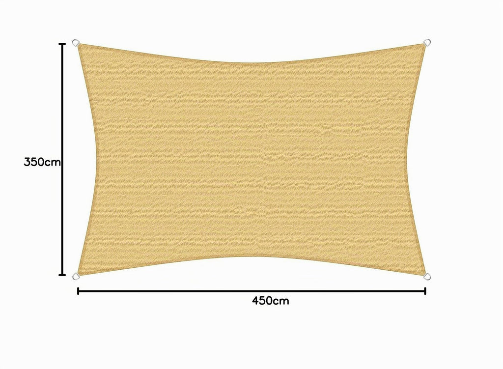 sunprotect 83216 Professional Sonnensegel, 3,5 x 4,5 m, Rechteck, Wind- & wasserdurchlässig, beige