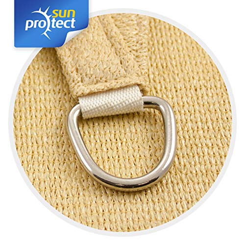 sunprotect 83216 Professional Sonnensegel, 3,5 x 4,5 m, Rechteck, Wind- & wasserdurchlässig, beige