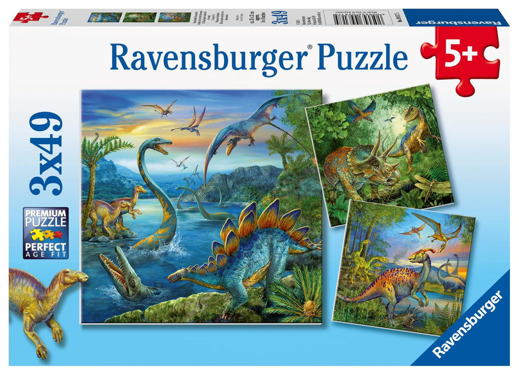 Ravensburger Puzzle Faszination Dinosaurier - 3x49 Teile Puzzle ab 5 Jahre