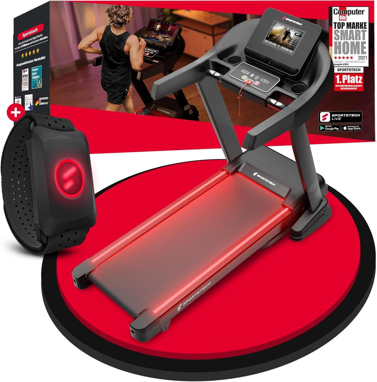Sportstech, Profi Laufband mit 7 PS Motor, 150 kg belastbar F37s Pro