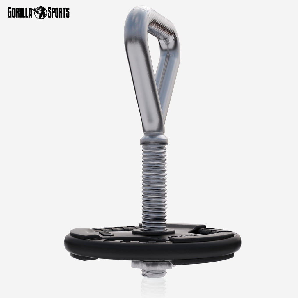 GORILLA SPORTS® Kettlebell verstellbar, 30/31 mm Scheiben, 50 kg, Chrom