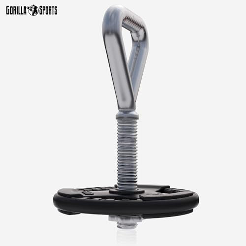 GORILLA SPORTS® Kettlebell verstellbar, 30/31 mm Scheiben, 50 kg, Chrom