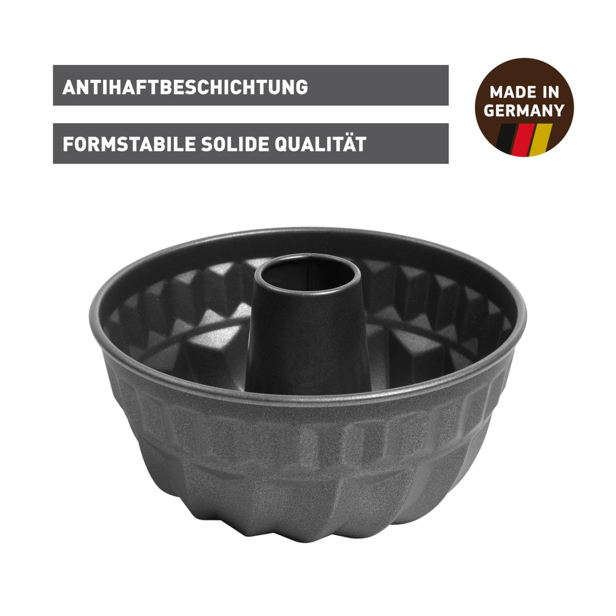 ORIGINAL KAISER Kaiser Classic Gugelhupfform 24 cm, Stahl, Schwarz