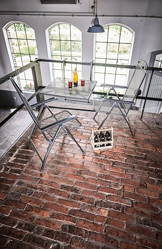 Greemotion Klappbarer Balkontisch Modell „Toulouse“, Tisch zum Aufhängen am Balkongeländer, höhenverstellbar, ca. 70 x 47-79 x 88 cm, eisengrau, Schwarz