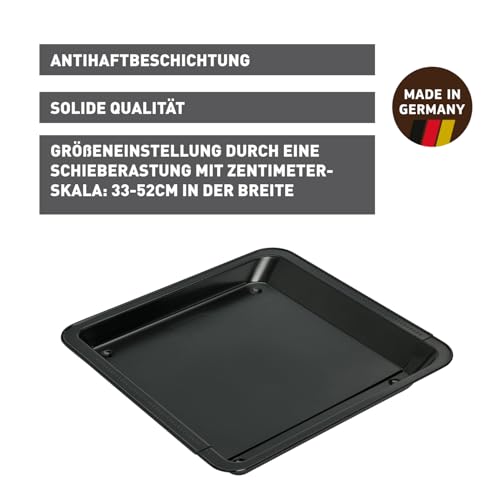 Original Kaiser Delicious Backblech ausziehbar, antihaftbeschichtet, Back-/ Kuchenblech variabel für Blechkuchen, praktischer Griffrand, 33 - 52 cm x 33 cm, Backblech verstellbar