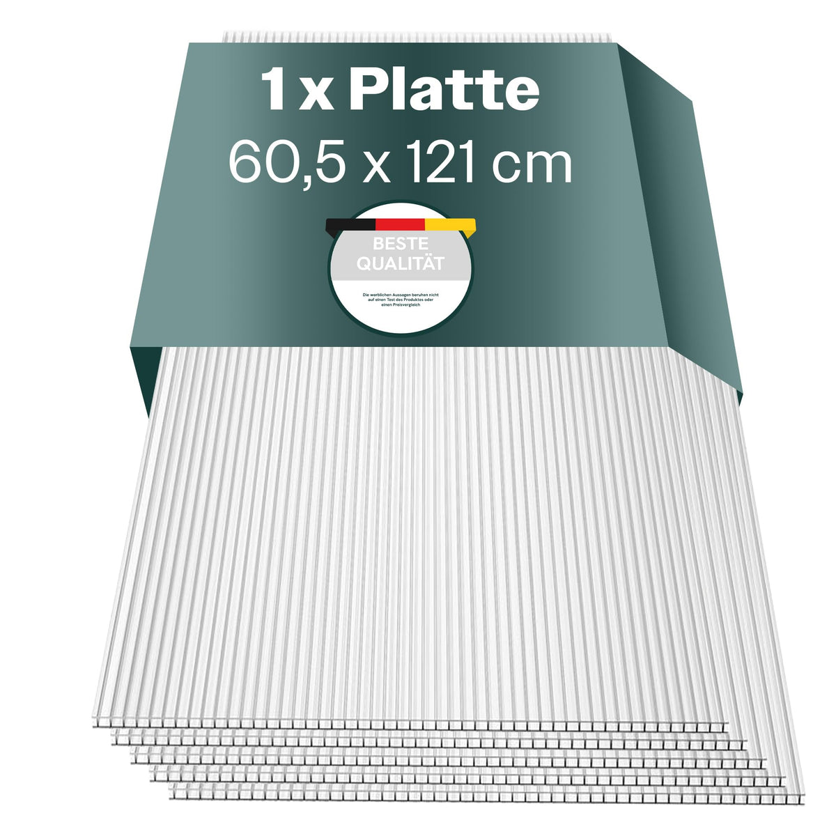 Hohlkammerplatten für Gewächshaus 60,5 x 121 cm - Polycarbonatplatten, Kunststoffplatten 4mm, Wetterfeste Gewächshausplatten, Polycarbonat Stegplatten, Transparentes & UV-beständige Wellplattendach