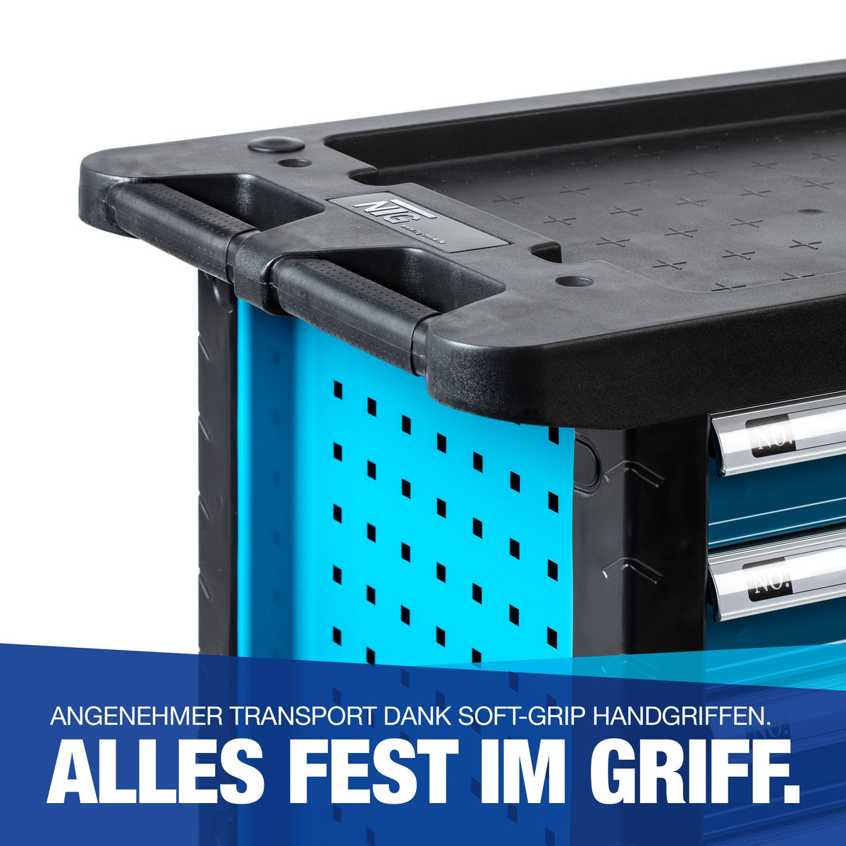 NTG Werkstattwagen mit Werkzeug 220-teilig - 6 Schubladen abschließbar