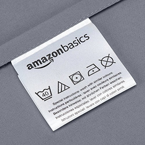 Amazon Basics Mikrofaser Kissenbezug, 80 x 80 cm, 2er-Pack, Dunkelgrau