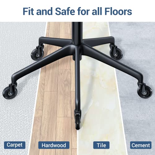 Rollen für Bürostuhl 10mm x 22 mm, 5er Set Bürostuhlrollen für Hartböden, Parkett, Teppich, Laminat und Fliesen - Nur Kompatibel mit IKEA Bürostühle