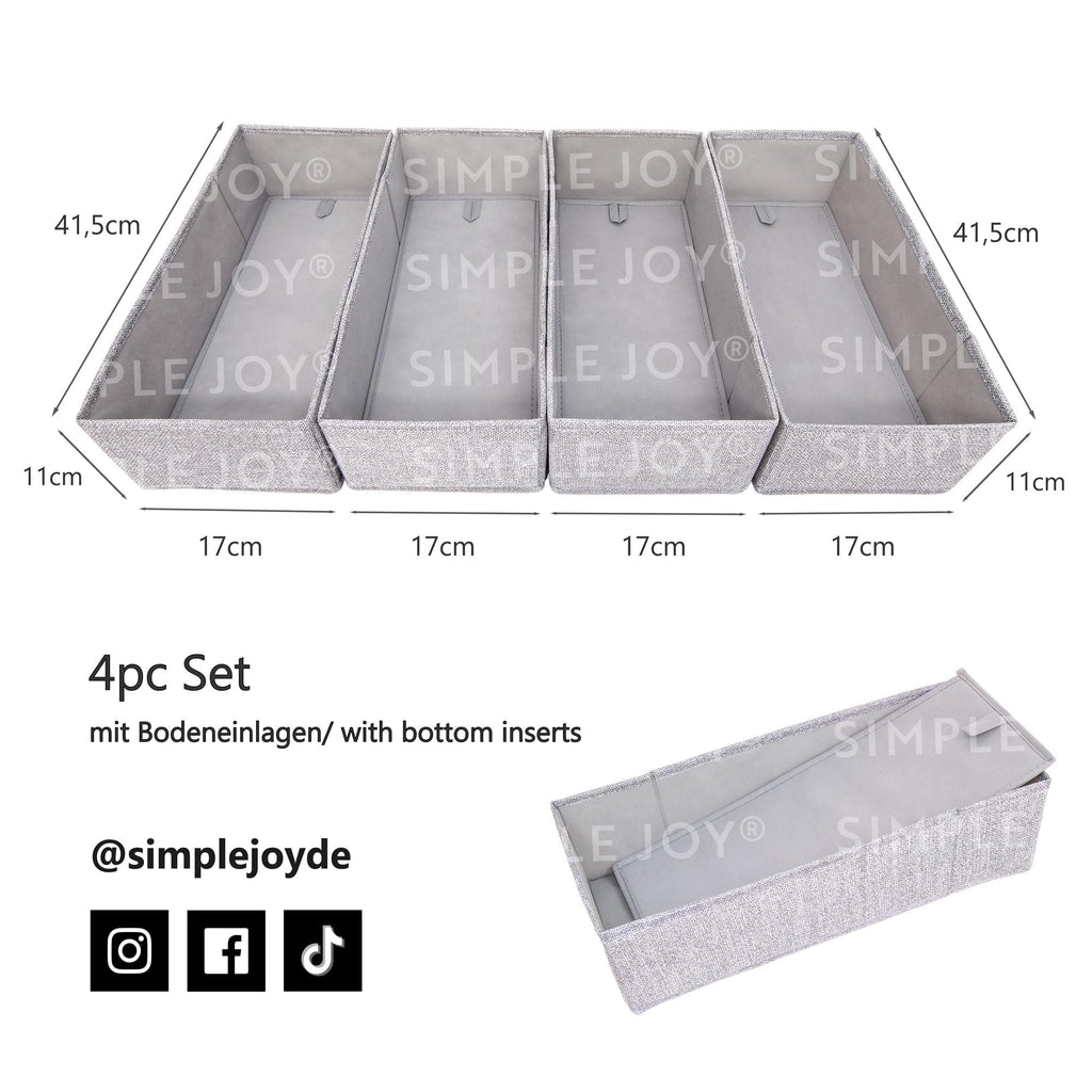 SIMPLE JOY® MALM FileFolding Box passgenau Premium Organizer für IKEA 4Fach