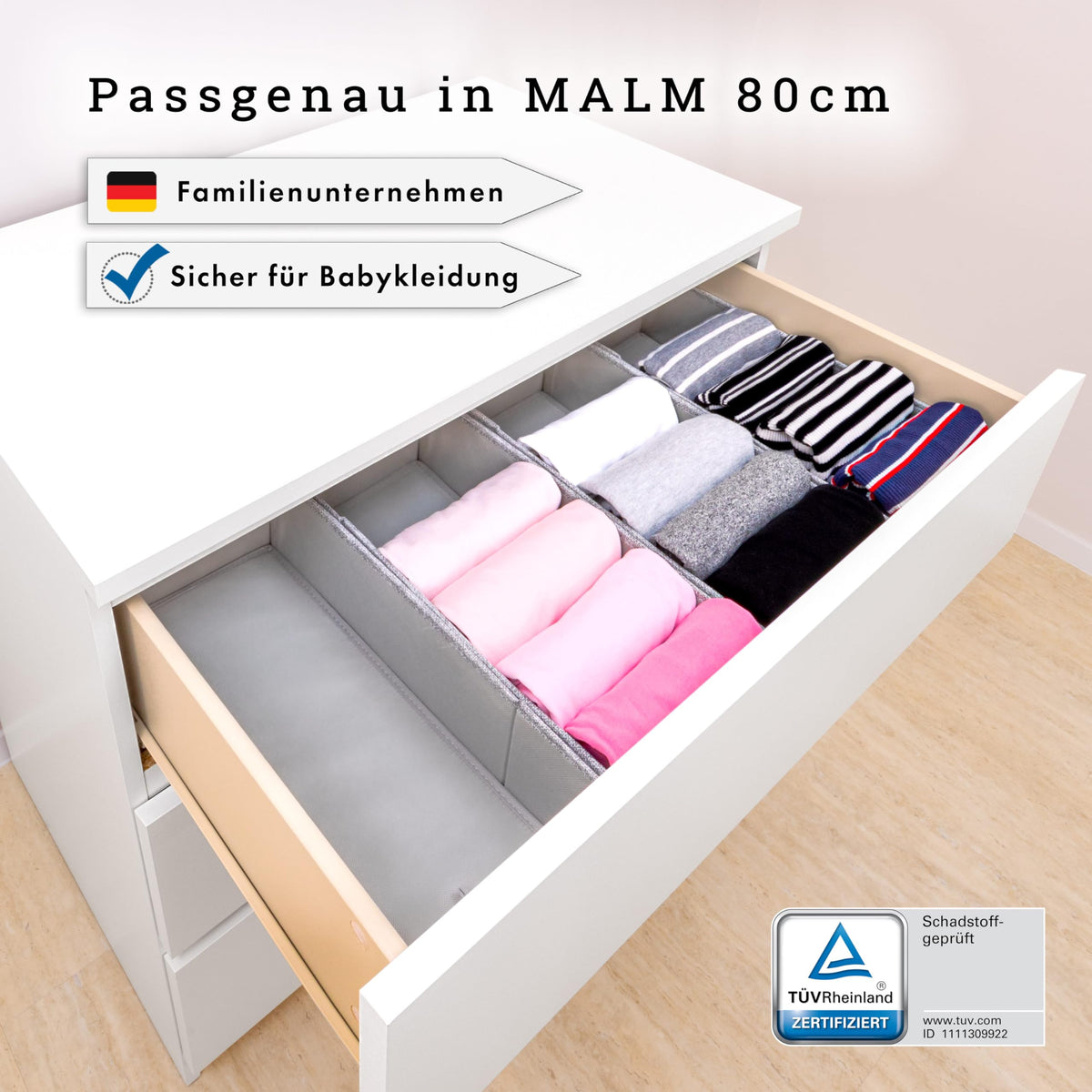 SIMPLE JOY® MALM FileFolding Box passgenau Premium Organizer für IKEA 4Fach