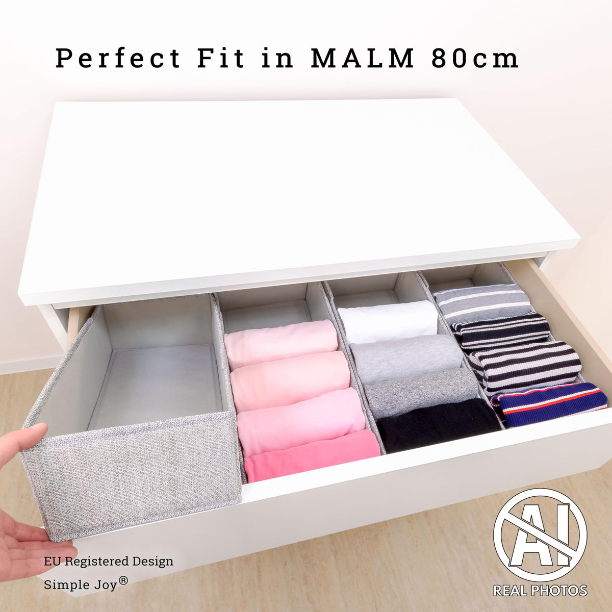 SIMPLE JOY® MALM FileFolding Box passgenau Premium Organizer für IKEA 4Fach