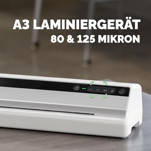 Fellowes Saturn A4 Laminiergerät fürs Büro – InstaHeat, 60 Sek. Aufwärmzeit, Staufreigabe, Auto-Abschaltung – für 80/100/125 Mikron – inkl. 10 Folien – für Zuhause & Büro