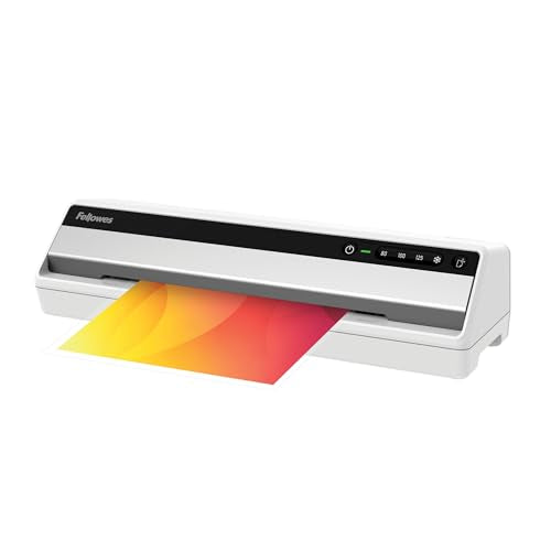 Fellowes Saturn A4 Laminiergerät fürs Büro – InstaHeat, 60 Sek. Aufwärmzeit, Staufreigabe, Auto-Abschaltung – für 80/100/125 Mikron – inkl. 10 Folien – für Zuhause & Büro