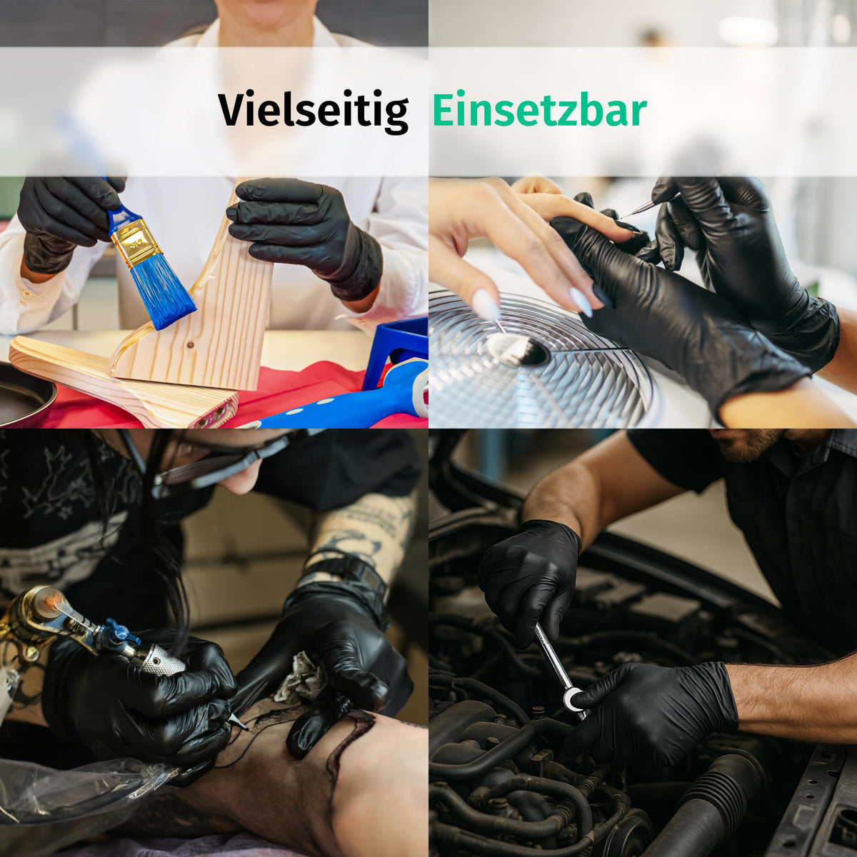 SF Nitrilhandschuhe S Schwarz – 200 Stück Einweghandschuhe, latexfrei