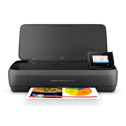 HP Officejet 250 Mobile Aio Tintenstrahldrucker A4 WiFi schwarz – Multifunktionsgerät Tintenstrahldrucker Thermo, 600 x 600 DPI, 600 x 600 DPI, A4, 216 x 356 mm, Farbe