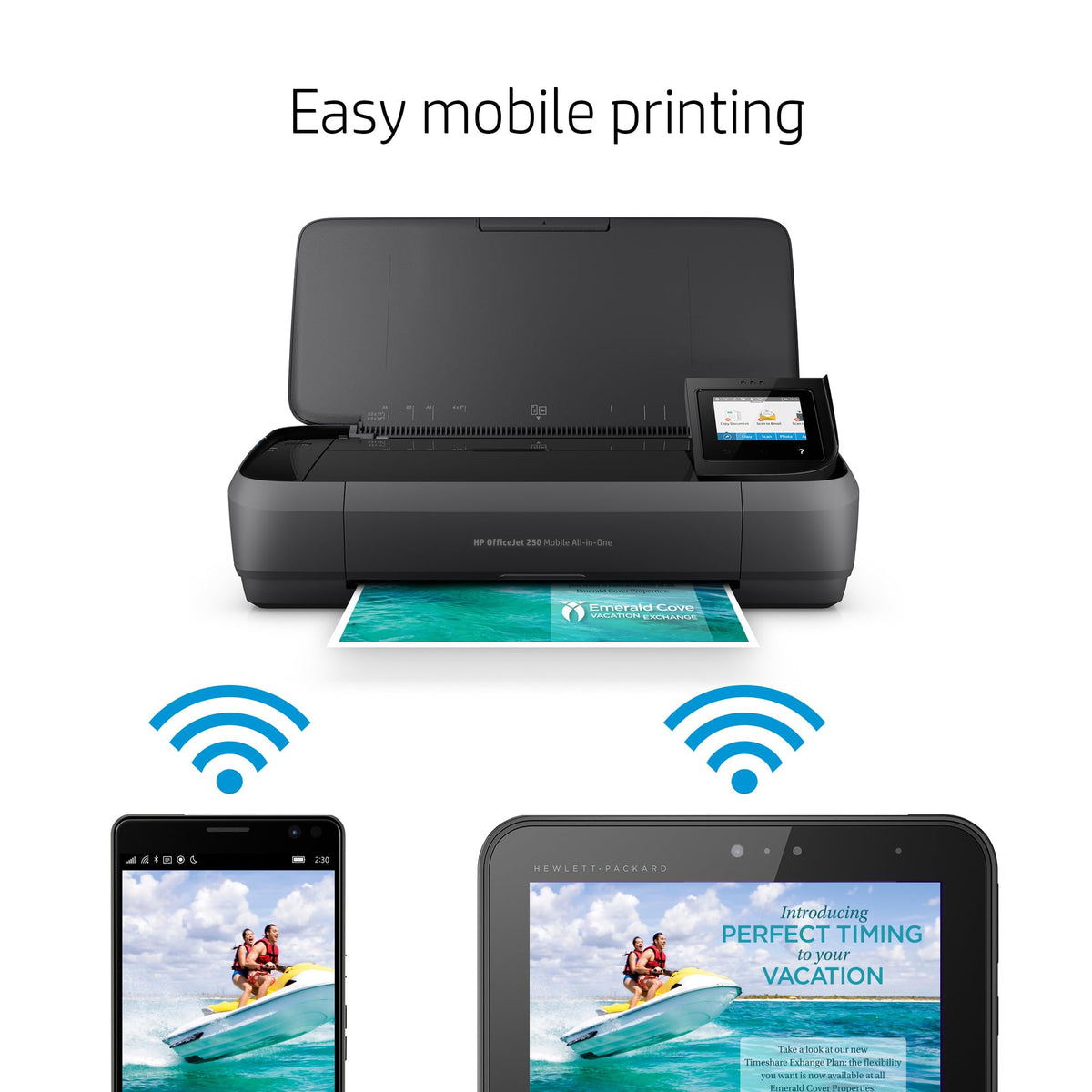 HP Officejet 250 Mobile Aio Tintenstrahldrucker A4 WiFi schwarz – Multifunktionsgerät Tintenstrahldrucker Thermo, 600 x 600 DPI, 600 x 600 DPI, A4, 216 x 356 mm, Farbe