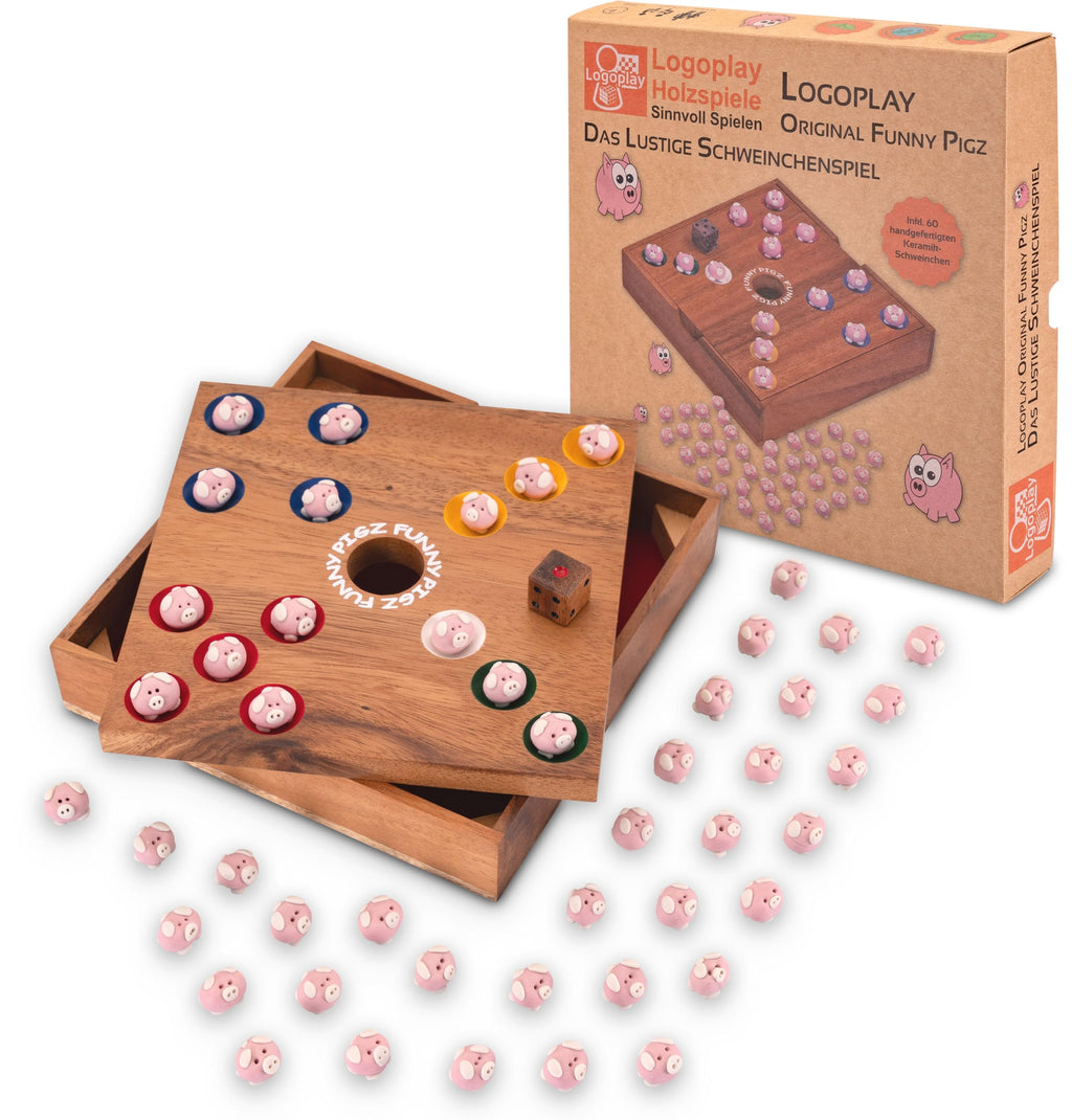 LOGOPLAY Funny Pigz – Schweinchenspiel aus 100% FSC-zertifiziertem Holz