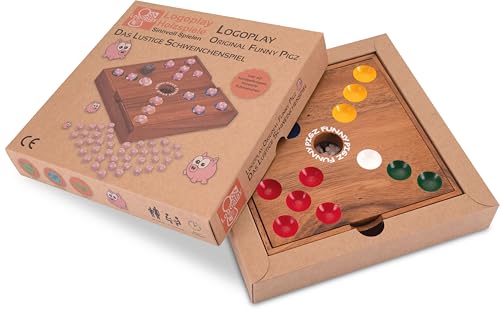 LOGOPLAY Funny Pigz – Schweinchenspiel aus 100% FSC-zertifiziertem Holz