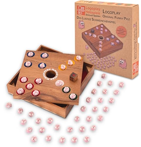 LOGOPLAY Funny Pigz – Schweinchenspiel aus 100% FSC-zertifiziertem Holz