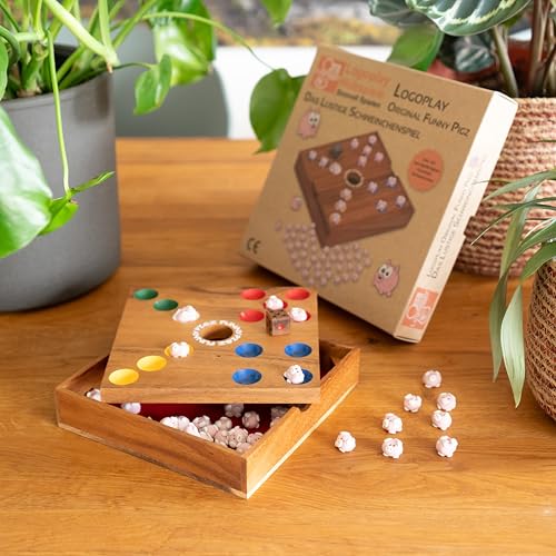 LOGOPLAY Funny Pigz – Schweinchenspiel aus 100% FSC-zertifiziertem Holz