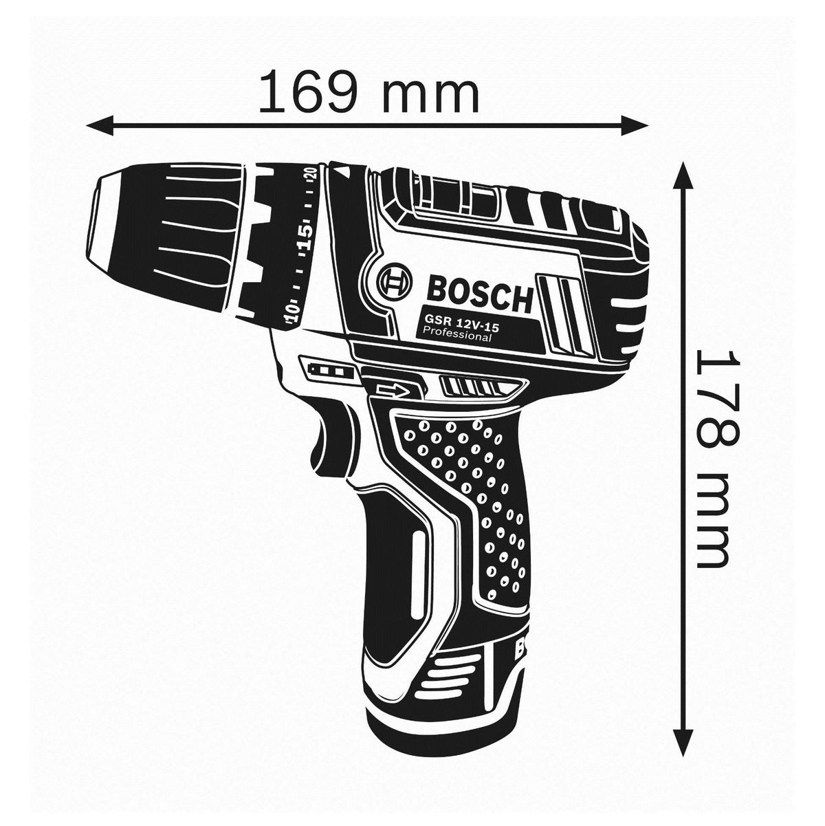 Bosch Professional 12V System perceuse-visseuse sans-fil GSR 12V-15 (sans batterie ni chargeur) Battery Powered
