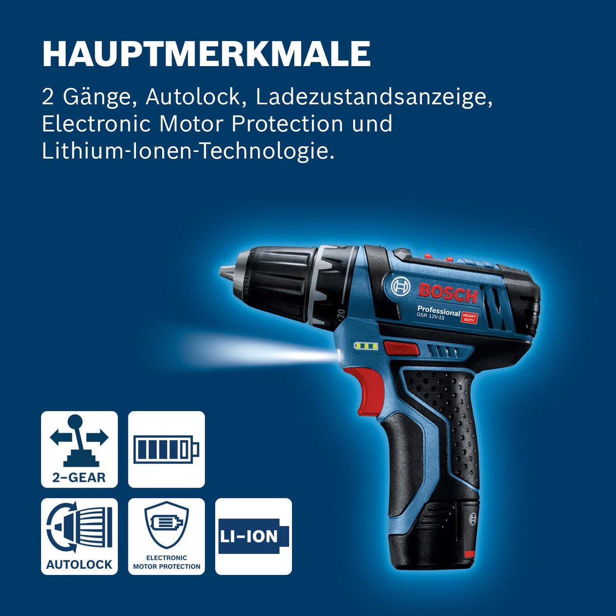 Bosch Professional 12V System perceuse-visseuse sans-fil GSR 12V-15 (sans batterie ni chargeur) Battery Powered