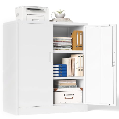 Aktenschrank, Mehrzweckschrank, Schrank abschließbar, Weiß, 90 * 80 * 40cm