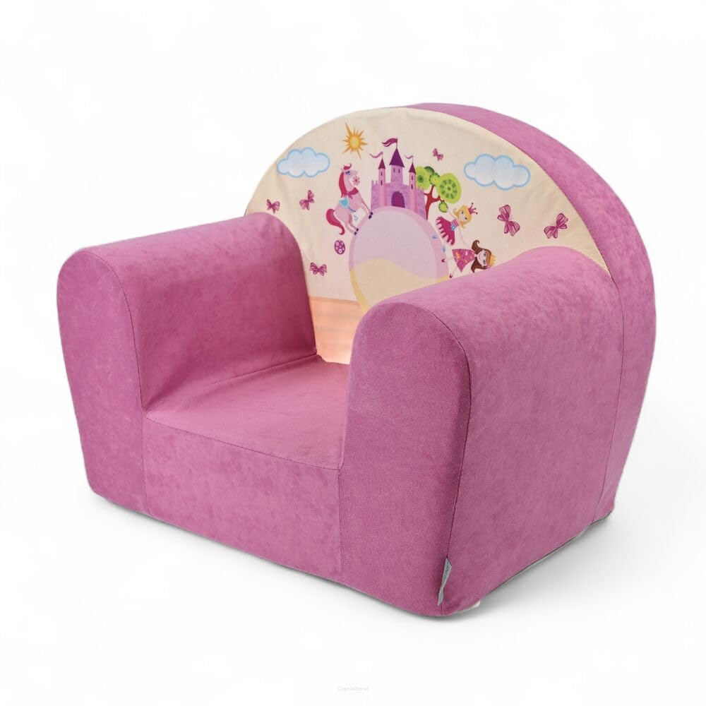 FORTISLINE Kindersessel MINI 40 x 39 x 33 cm - Kinderzimmer Sessel aus Mikrofaser mit Schaumstofffüllung, abnehmbarem waschbarem Bezug, Oeko-TEX, handgefertigt in der EU