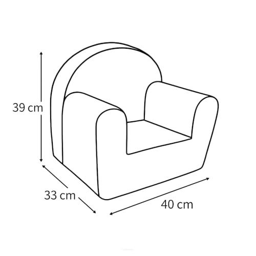 FORTISLINE Kindersessel MINI 40 x 39 x 33 cm - Kinderzimmer Sessel aus Mikrofaser mit Schaumstofffüllung, abnehmbarem waschbarem Bezug, Oeko-TEX, handgefertigt in der EU