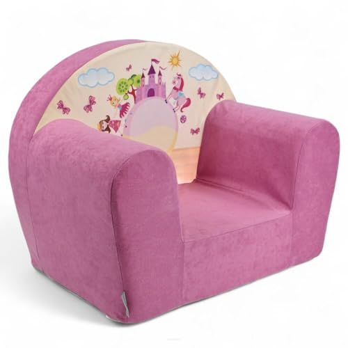 FORTISLINE Kindersessel MINI 40 x 39 x 33 cm - Kinderzimmer Sessel aus Mikrofaser mit Schaumstofffüllung, abnehmbarem waschbarem Bezug, Oeko-TEX, handgefertigt in der EU