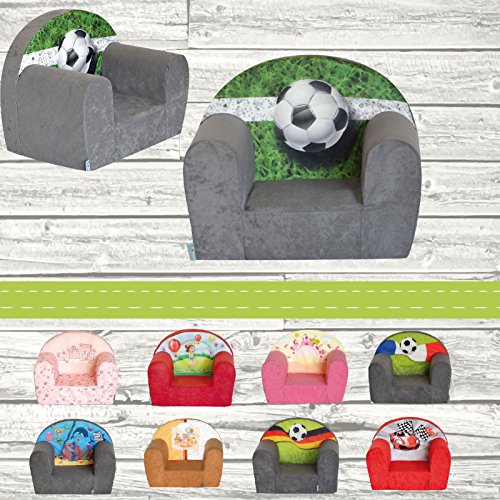 FORTISLINE Kindersessel MINI 40 x 39 x 33 cm - Kinderzimmer Sessel aus Mikrofaser mit Schaumstofffüllung, abnehmbarem waschbarem Bezug, Oeko-TEX, handgefertigt in der EU