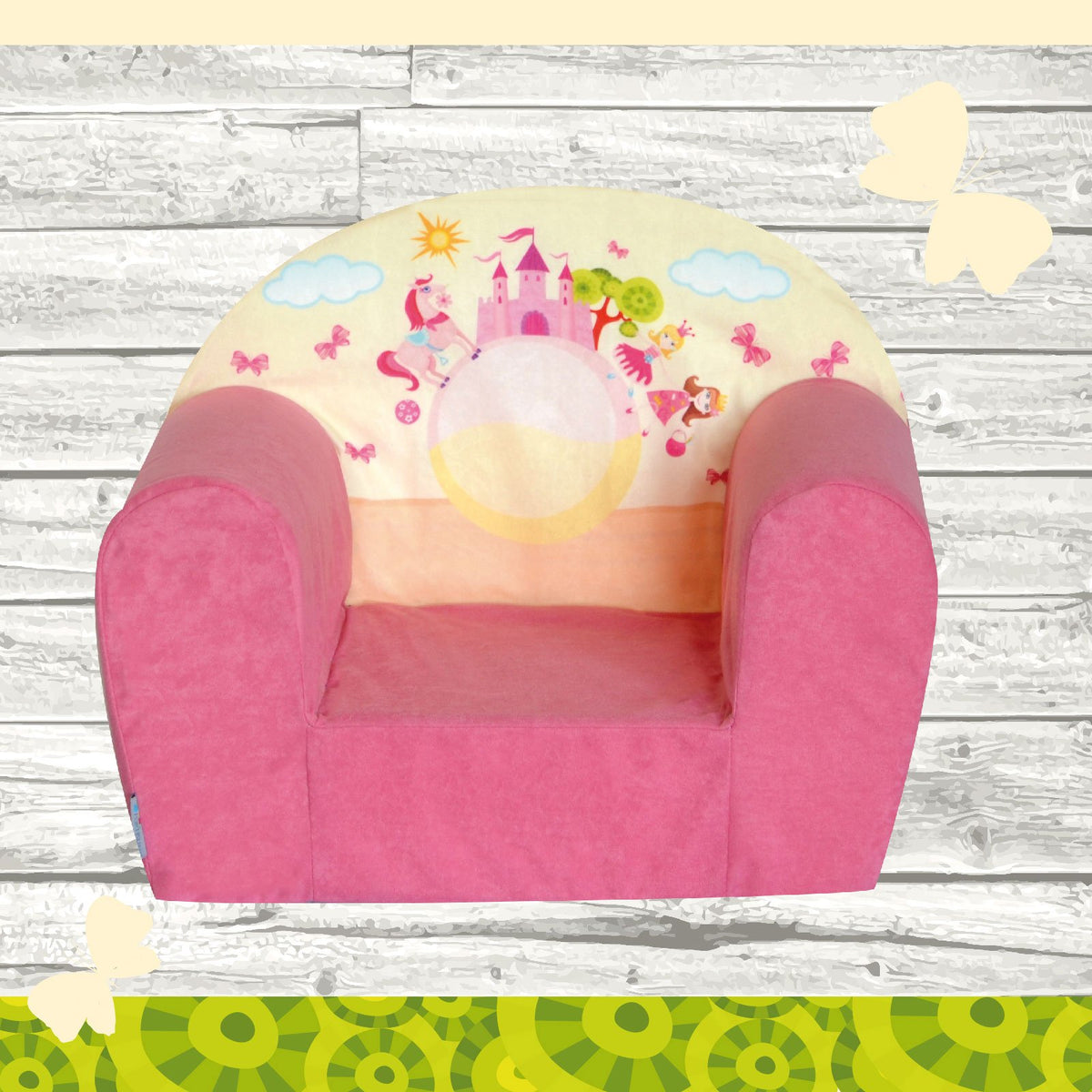 FORTISLINE Kindersessel MINI 40 x 39 x 33 cm - Kinderzimmer Sessel aus Mikrofaser mit Schaumstofffüllung, abnehmbarem waschbarem Bezug, Oeko-TEX, handgefertigt in der EU