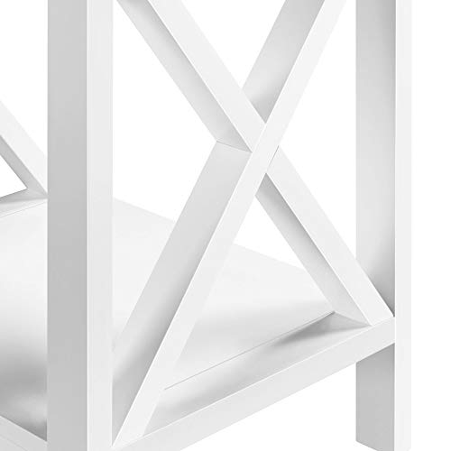 Yaheetech Nachttisch, Beistelltisch mit Schublade und Ablage, Wohnzimmer, Schlafzimmer, einfacher Aufbau, platzsparend, Nordisch-Design, Weiß